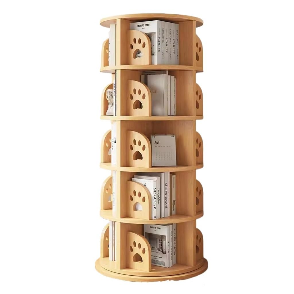 Bookshelf Tower, Round Rotating Bookcase, Revolving Bookcase for Kid and Adults