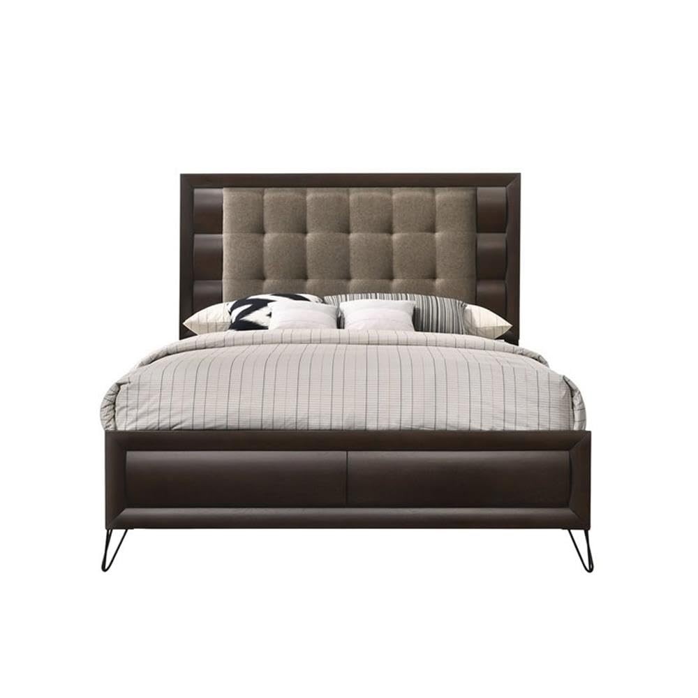 Tablita Upholstered King Bed in Dark Merlot