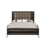 Acme Tablita Upholstered King Bed in Dark Merlot