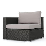 Santa Rosa 6-Seater Wicker Sectional Sofa with Aluminum Frame/Silver Cushion