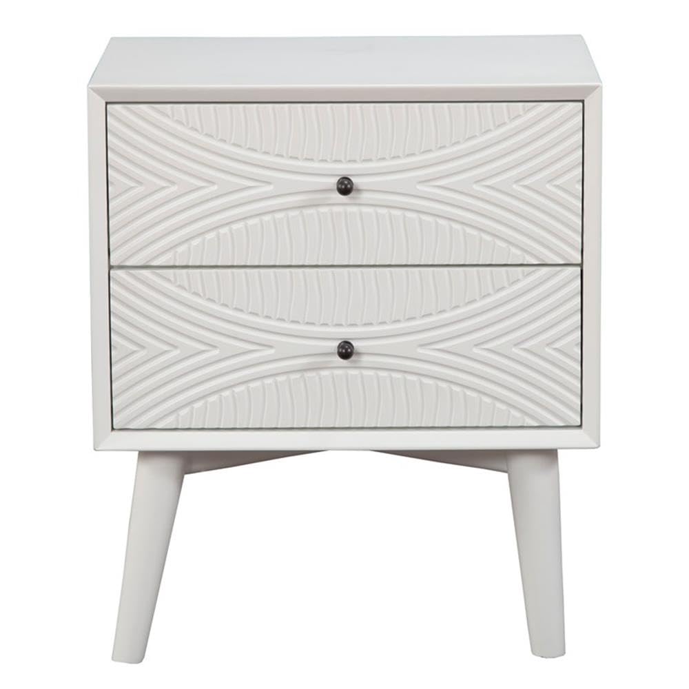 Furniture Tranquility 2 Drawer Nightstand, 22" W X 16" D X 26" H, white