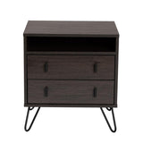 Rose Gold-Tone Finished Metal 2-Drawer Nightstand