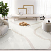 Abani Nomad Cream & Beige Area Rug 6' x 9' for Living Room, Bedroom - Chic Abstract Pattern - Durable & Easy to Clean
