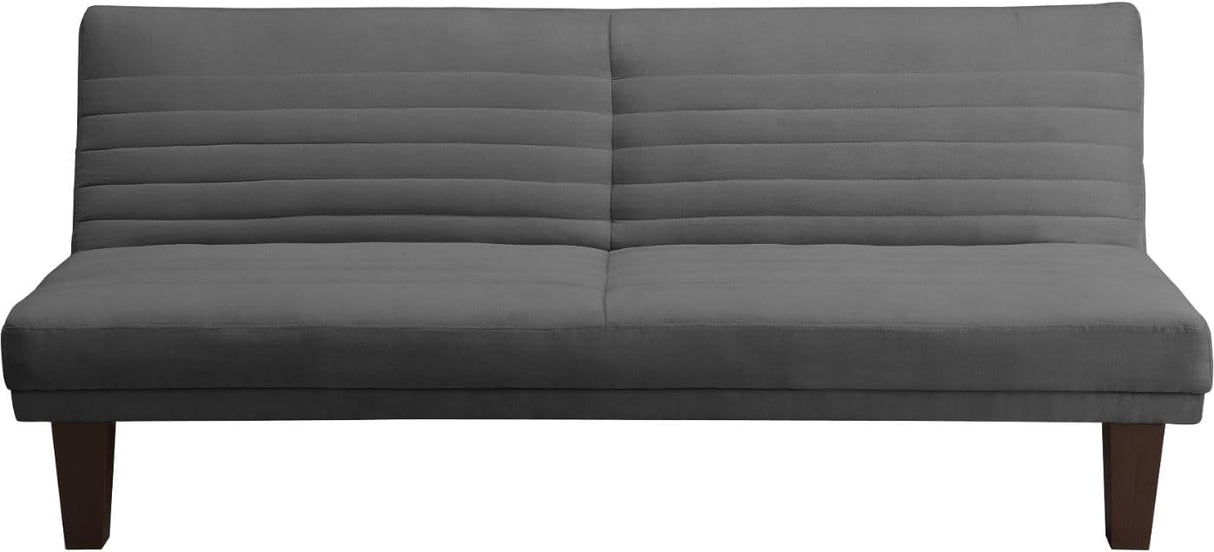 DHP Dillan Convertible Futon with Microfiber Upholstery, Grey