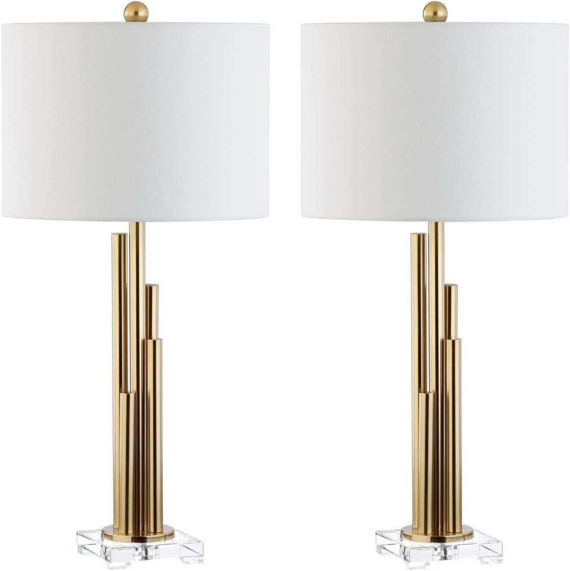 Lighting Collection Hopper Brass Gold 30-inch Bedroom Living Room Home Office Desk Nightstand