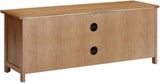 TV Stand - Durable Solid Oak Wood TV Cabinet with Doors and Open Compartments for Storage
