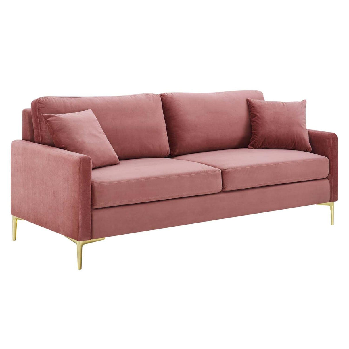 Juliana Performance Velvet Upholstered Sofa in Dusty Rose