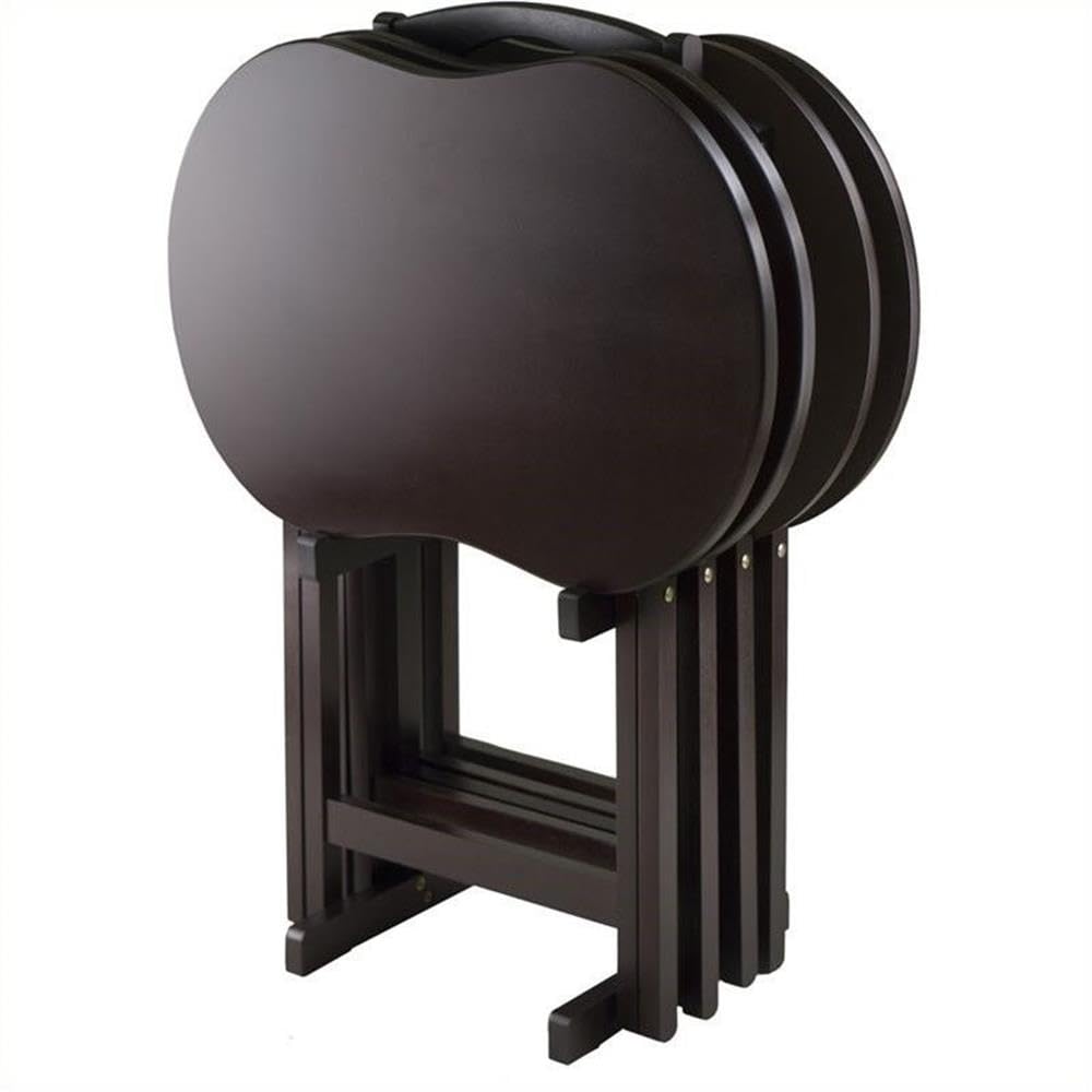 CurveNest 5-Piece Peanut Top Folding TV Tray Table Set