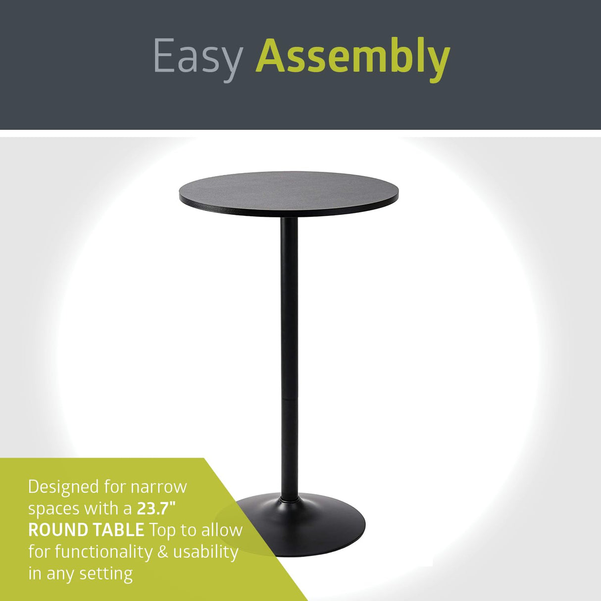 Santina 2 Pack Round Bar and Pub Table, Black