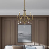 Lighting 5 Lt Antique Brass Chandelier