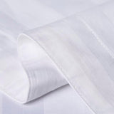 Collection Duvet Cover King Size 100% Cotton Satin White Striped with Zipper Closer