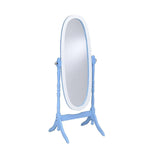 Oval Cheval Standing Mirror, Purple/White, 59.25 x 23 x 21