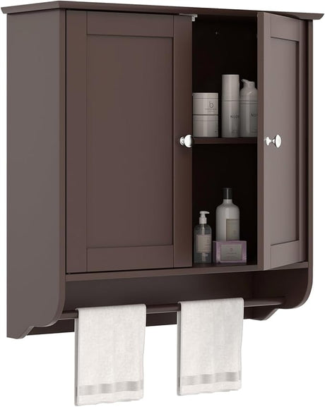 Bathroom Cabinet Wall Mounted - Over The Toilet Medicine Cabinet with Double Doors