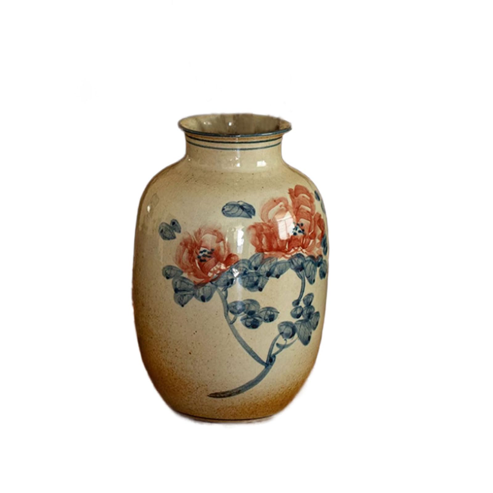 Aimeryup Desktop Vase Ceramic Pottery Jar Big Belly Large Ornament Decor Flower