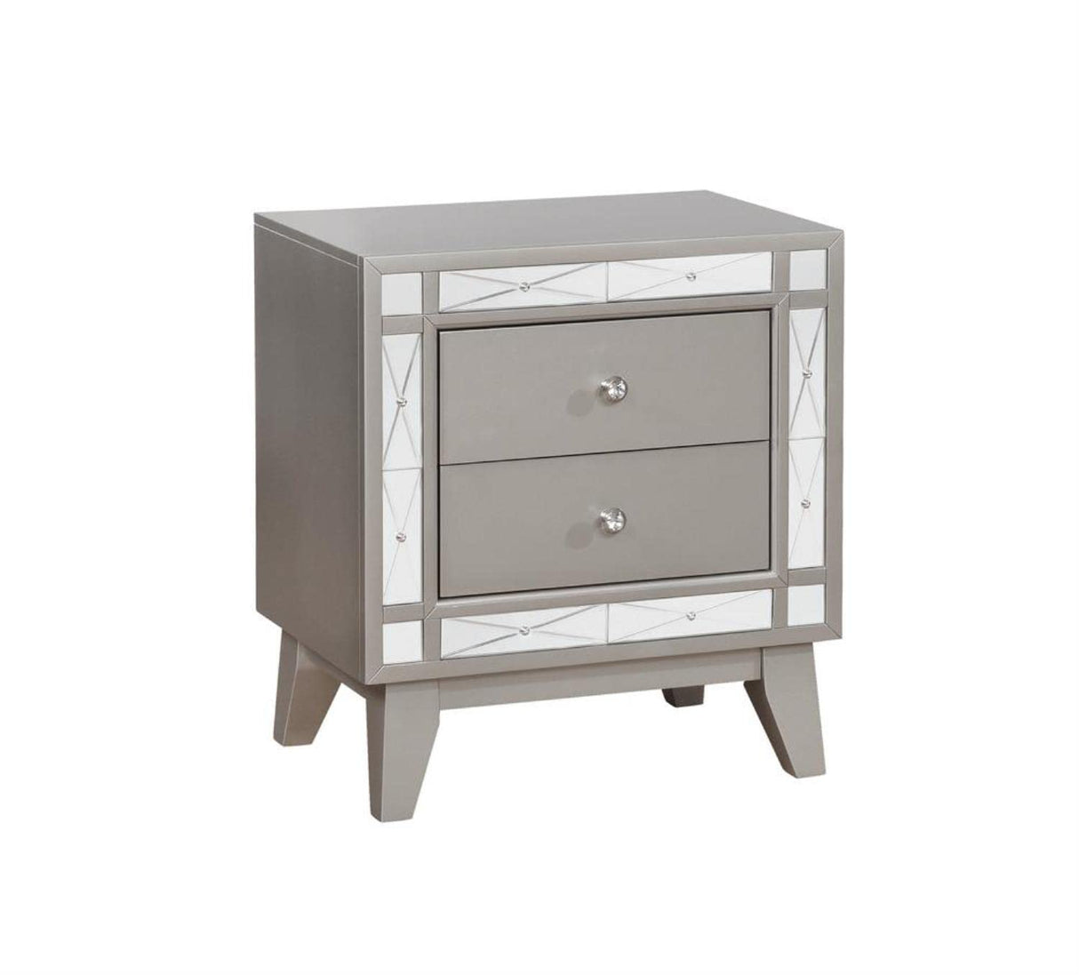 Leighton Modern Glam 2 Drawer Nightstand