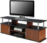 Modern Wood TV Stand for TVs up to 59" in Cherry/Black