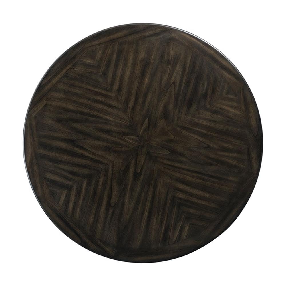 Mid-Century Round Dining Table with Storage Shelf