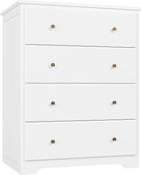 Dresser, 4 Drawer Dressers Chests of Drawers, Modern Tall Dresser, Wood Drawer Chest Storage