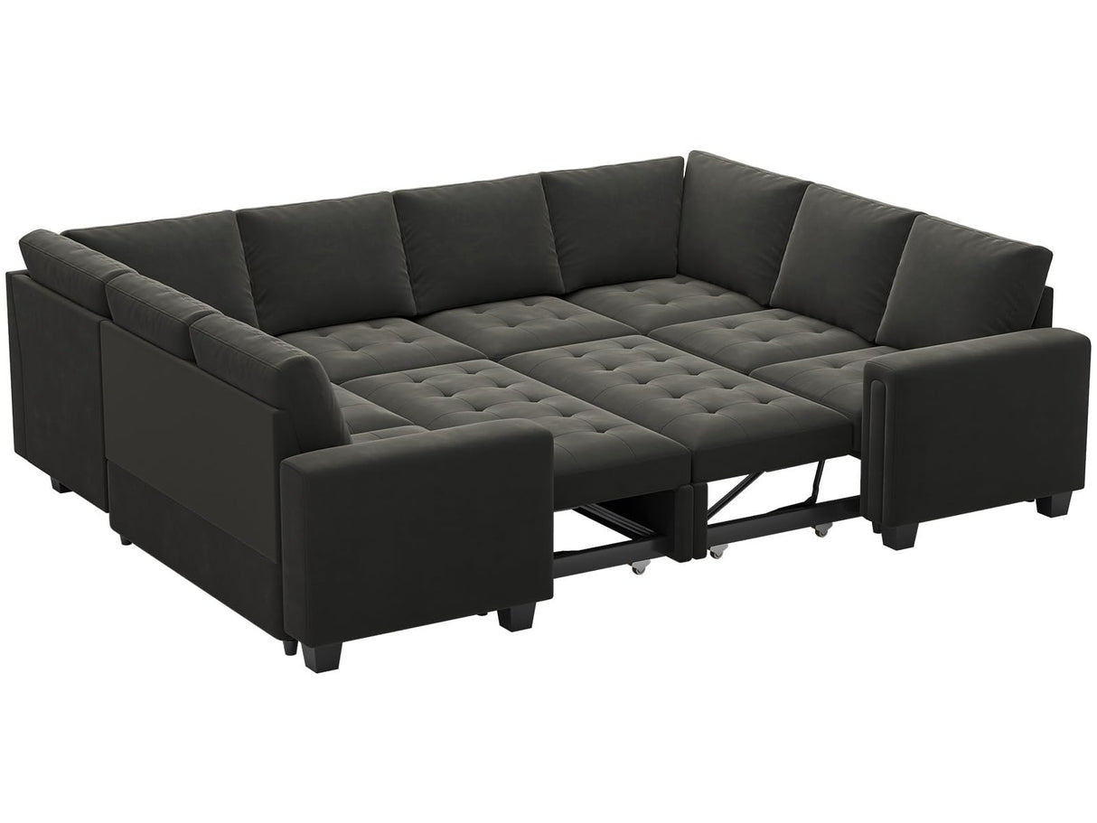 Modular Sectional Sleeper Sofa with Pull Out Couch Bed Oversized U Shaped Sectional