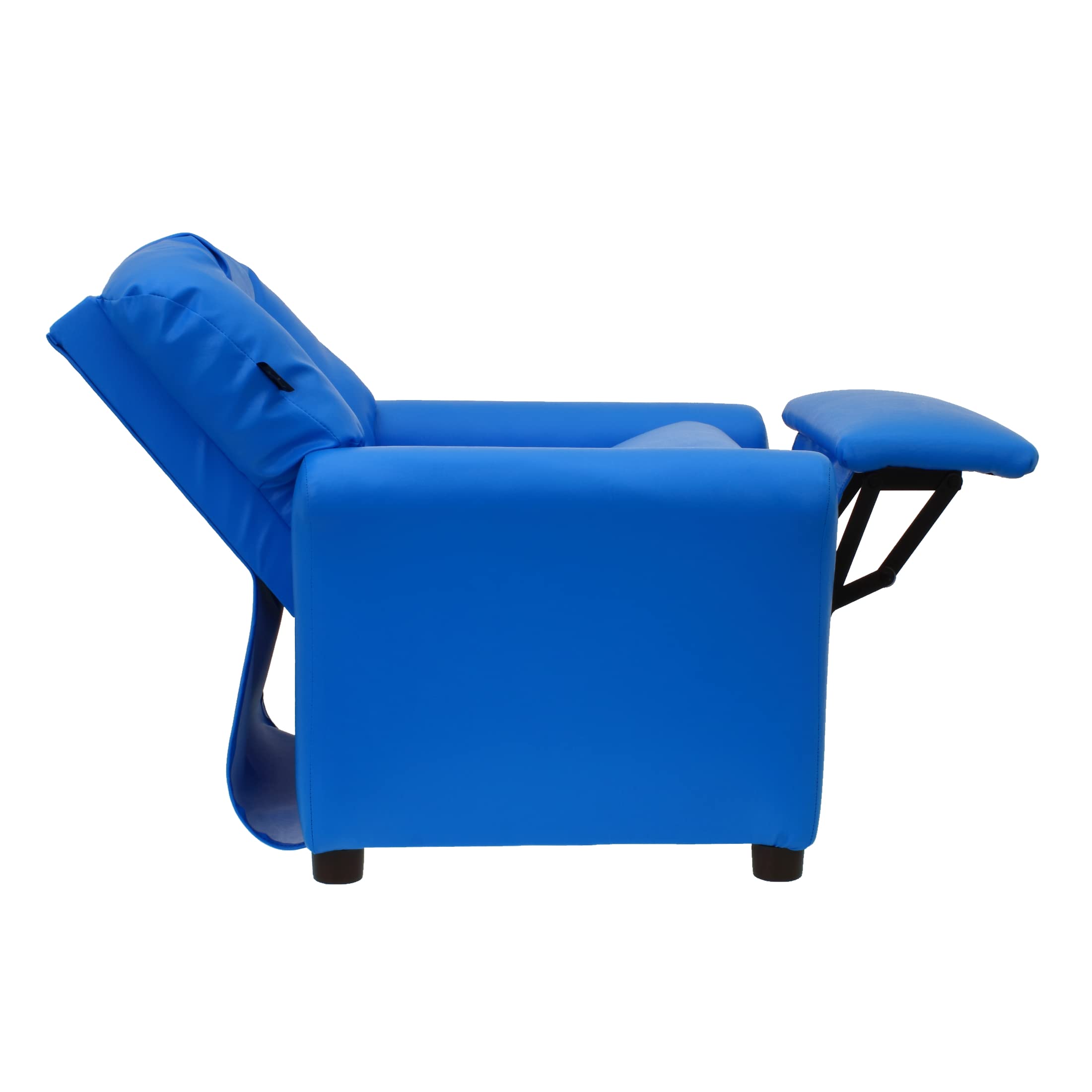 Traditional Kids Recliner, Toddler Ages 1-5 Years, Pu Faux Leather, Blue