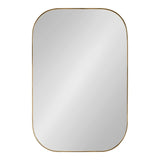 Rollo Midcentury Rounded Rectangle Mirror, 20 x 30, Gold, Modern Metal Framed Mirror