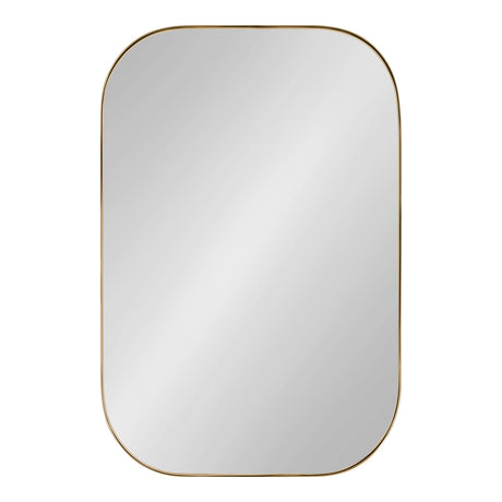 Rollo Midcentury Rounded Rectangle Mirror, 20 x 30, Gold, Modern Metal Framed Mirror