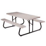 22119 Folding Picnic Table, 6 Feet, Putty