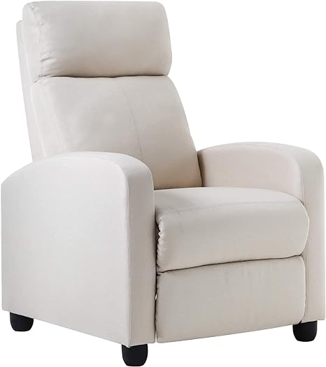 UrbanLounge Black PU Leather Push-Back Recliner with Wing Back