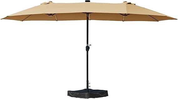 15ft Rectangle Patio Umbrella, Double-Sided Outdoor Market Umbrella