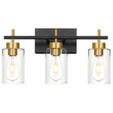 Black Gold Bathroom Vanity Light, Mid Century Modern Brushed Gold Bathroom Light