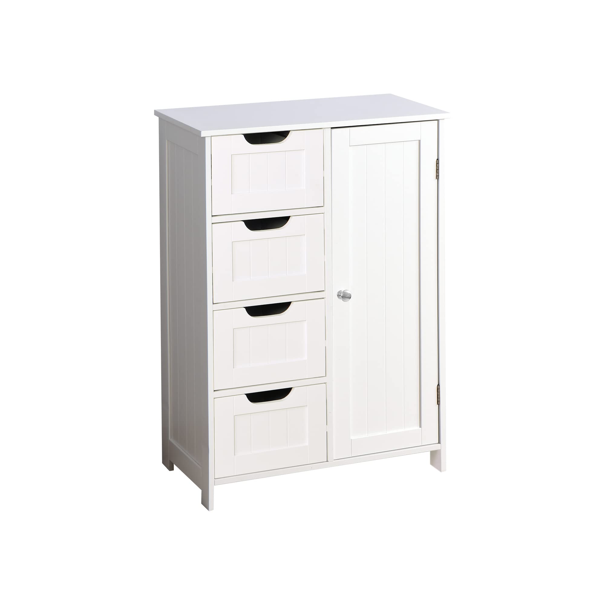 Wooden Bathroom Floor Cabinet, Side Storage Organizer Cabinet