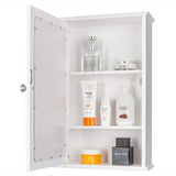 White Mirrored Bathroom Medicine Cabinet, Wall Mount Bathroom Storage Cabinet