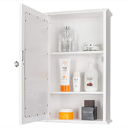 White Mirrored Bathroom Medicine Cabinet, Wall Mount Bathroom Storage Cabinet