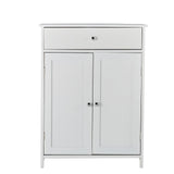 Storage Cabinet with Drawer,White Floor Bathroom Cabinets with Doors and Adjustable Shelf,