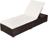 Adjustable Backrest Outdoor Patio Wicker Rattan Lounge Chairs,Beach Poolside Chair