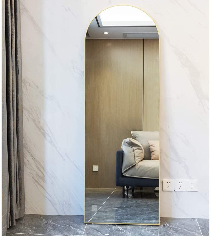 Full Length Mirror, Large Full Length Mirror 65" x 22",Stand Bedroom Mirror Standing or Leaning Against Wall Aluminum Alloy Frame,Floor Dressing Mirror with Gold Aluminum Alloy Frame