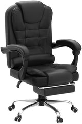 Reclining Massage Office Chair with Footrest, Executive Office Chair with Lumbar Support