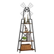 4 Tier Book Shelf, A-Shaped Display Bookcase w/Metal Frame for Books/CDs/Movies