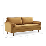 EEI-3764-COG Valour Performance Velvet Sofa, Cognac