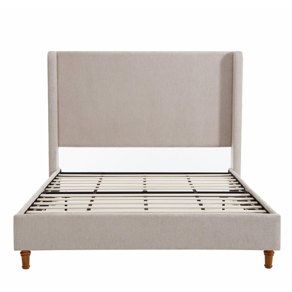 Harper Tall Headboard Upholstered Bed Light Gray Chenille - Queen