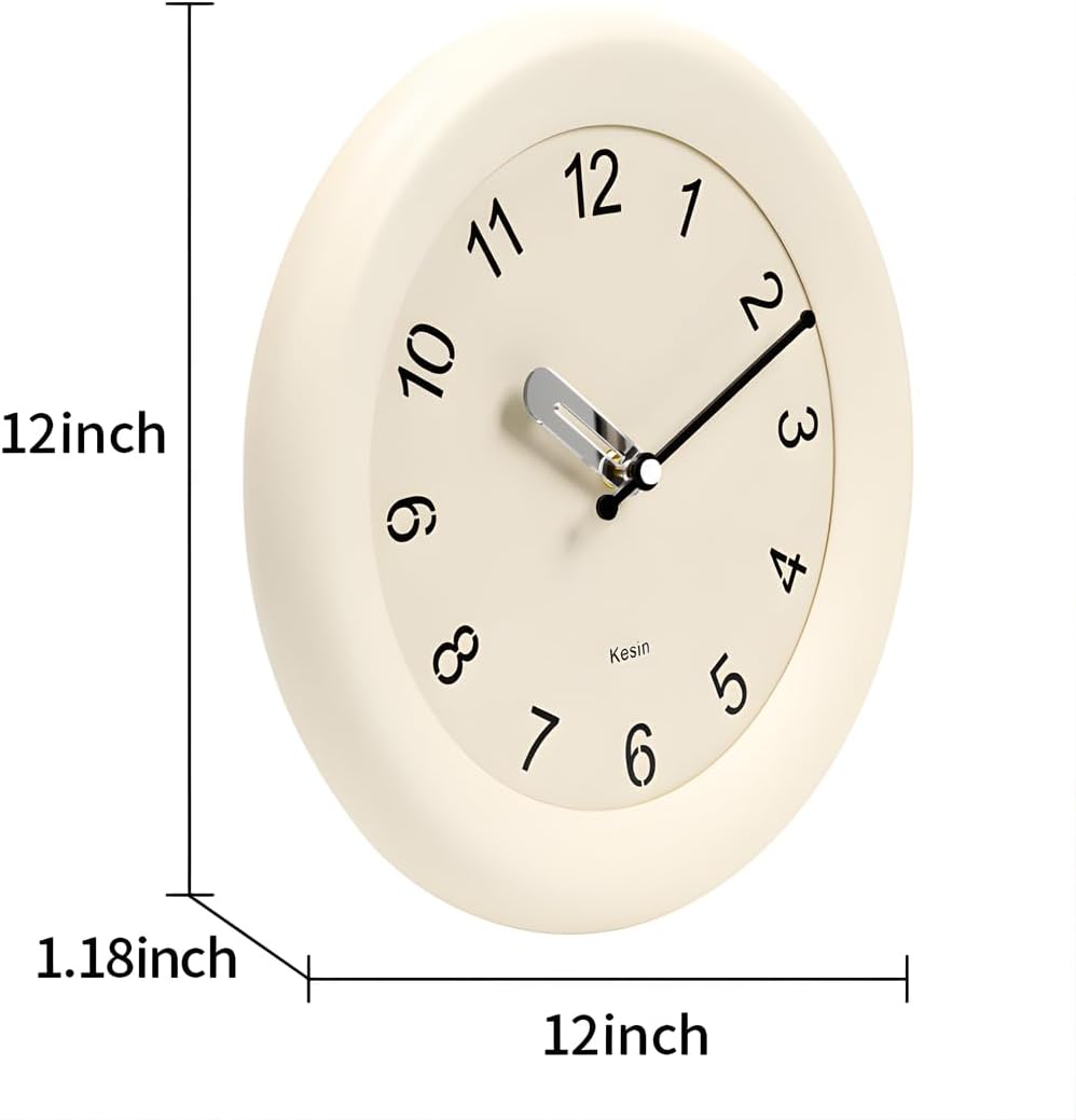 Wooden Wall Clocks 12 Inch Silent Non Ticking Wall Clocks Battery Operated