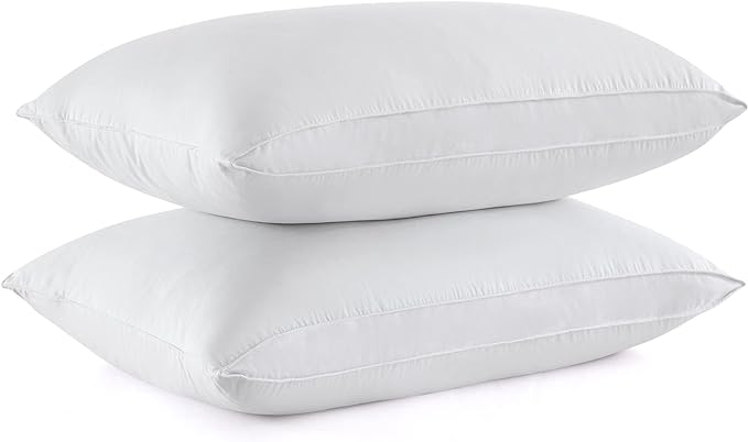 Goose Feathers and Down White Pillows with 100% Soft Cotton Cover, Bed Sleeping Hotel