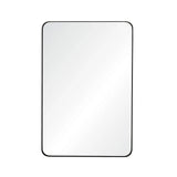 Black Framed Mirror for Bathroom, Rounded Rectangle Mirrors
