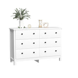 White Dresser for Bedroom, Modern 6 Drawer Dresser for Living Room