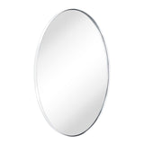 Oval Chrome Bathroom Mirror - 24x36 Inch Wall Mounted Vanity Mirror