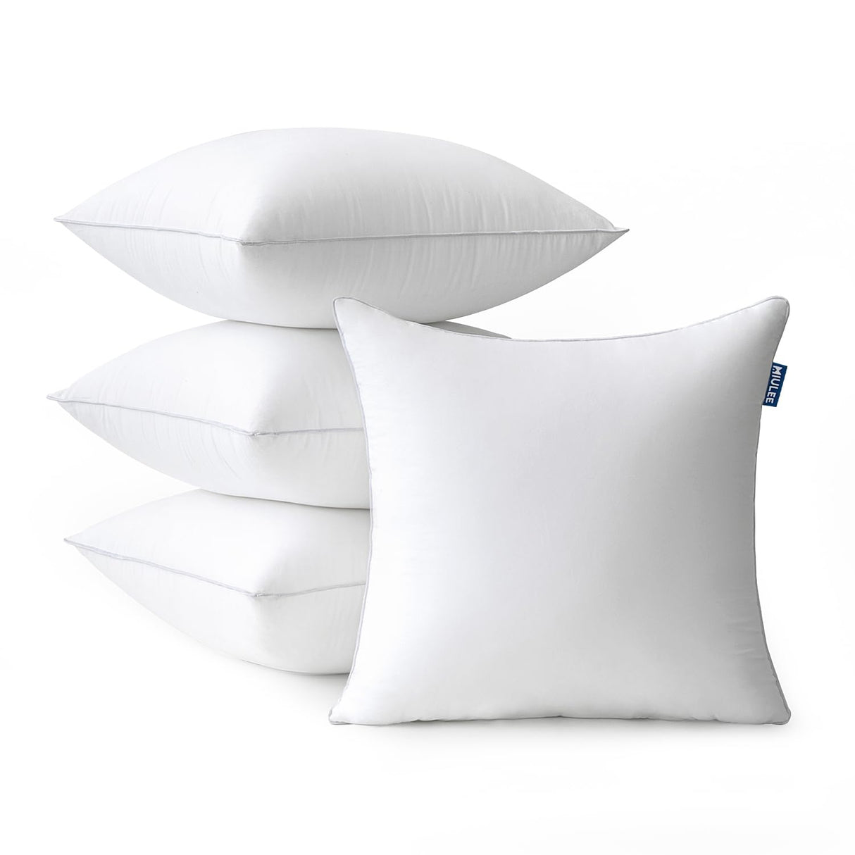 18x18 Pack of 4 Throw Pillow Inserts with 100% Cotton Cover