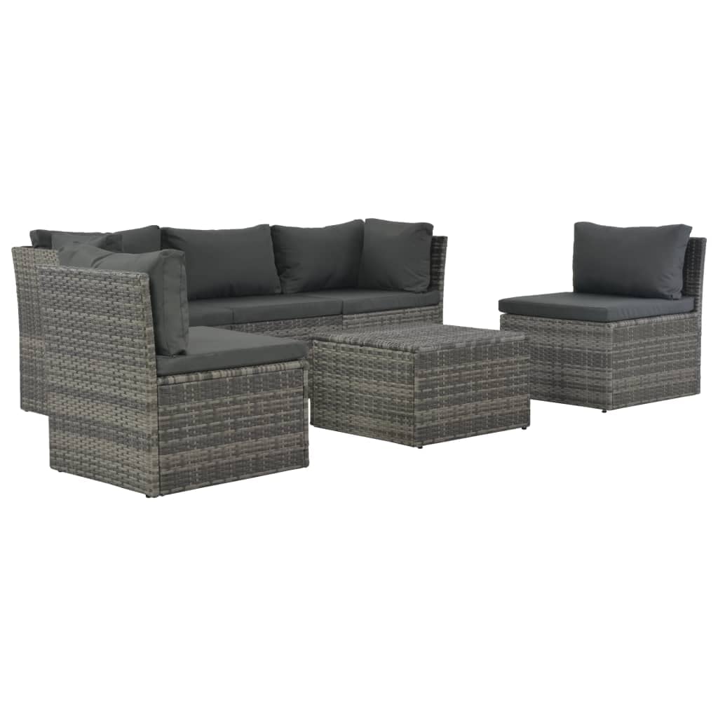 Patio Lounge Set 4 Piece, Outdoor Sofa Set with Cushions and Table