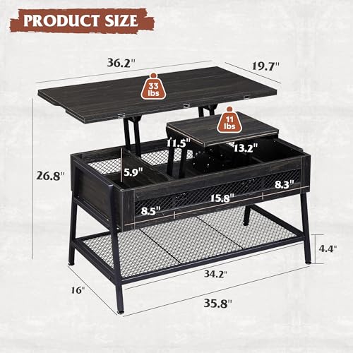 Coffee Table, Lift Top Coffee Table with Hidden Compartment