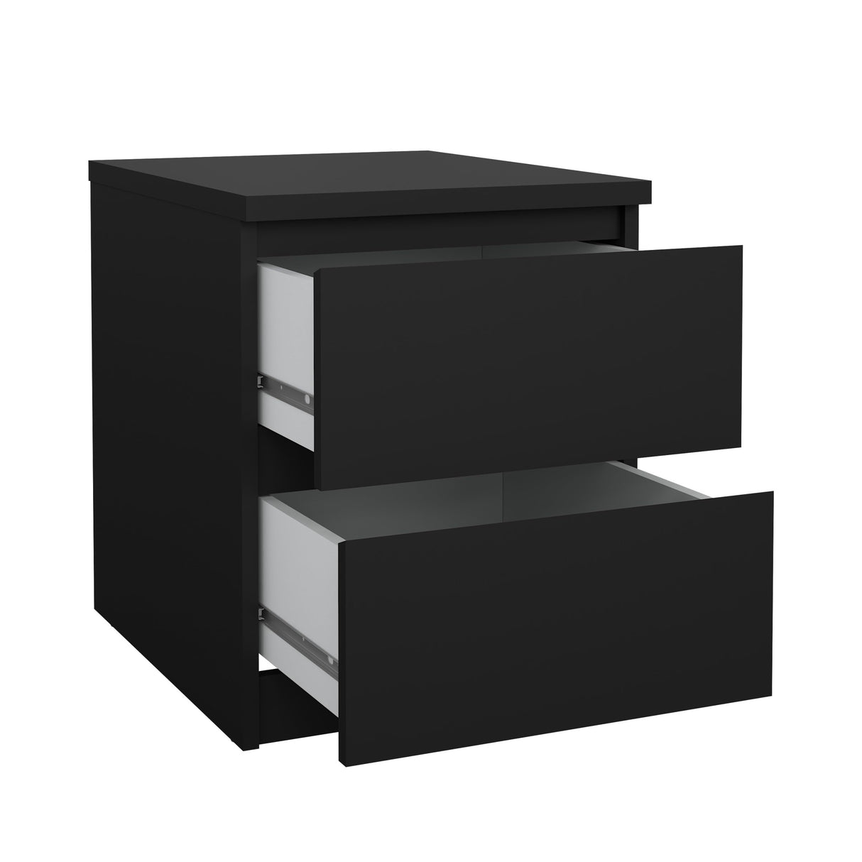 2 Drawer Bedroom Nightstand Nighstand, 19.69 in x 15.91 in x 19.49 in, Black