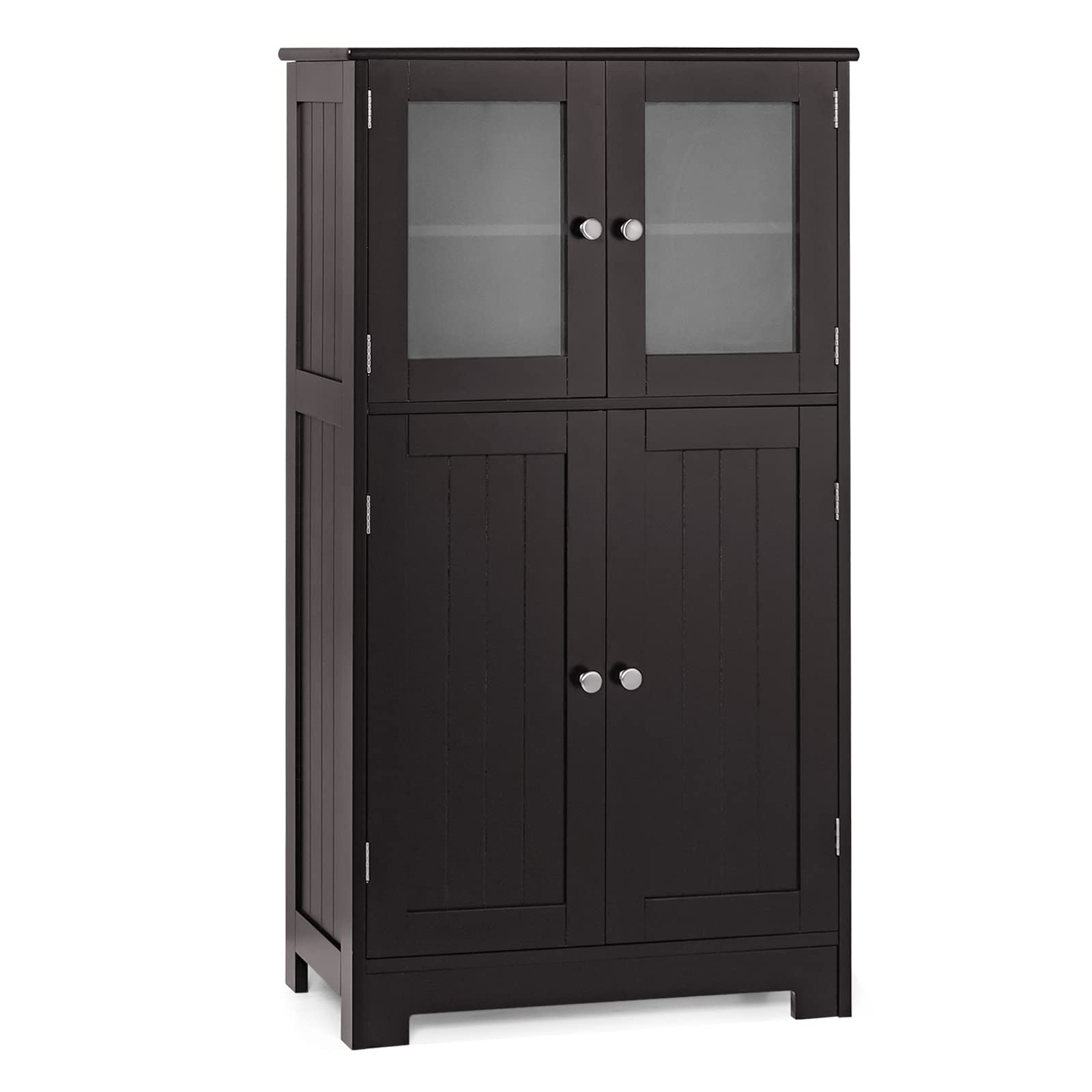Storage Cabinet with Doors - Bathroom Floor Cabinet, Freestanding Tall Cabinet w/ 2